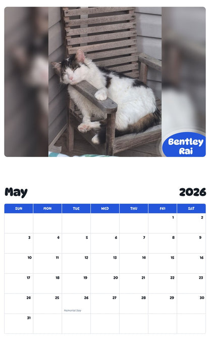 2026 - 2027 Bentley Rai - Pawidols Pet Calendar