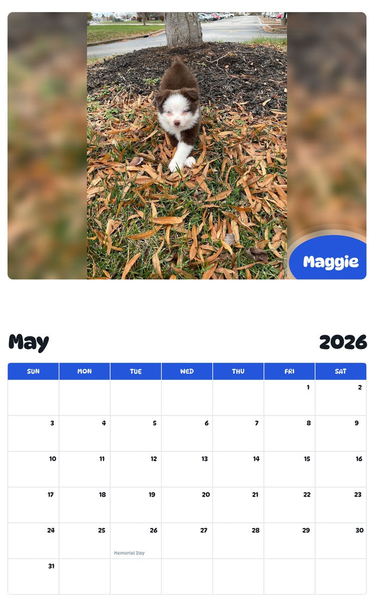2026 - 2027 Maggie - Pawidols Pet Calendar