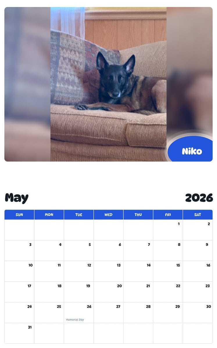 2026 - 2027 Niko - Pawidols Pet Calendar