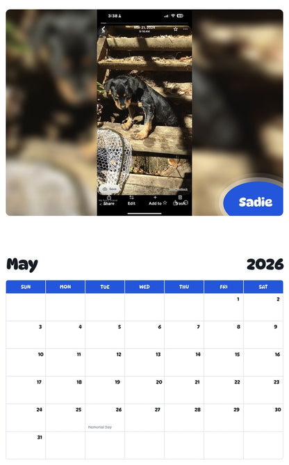 2026 - 2027 Sadie - Pawidols Pet Calendar