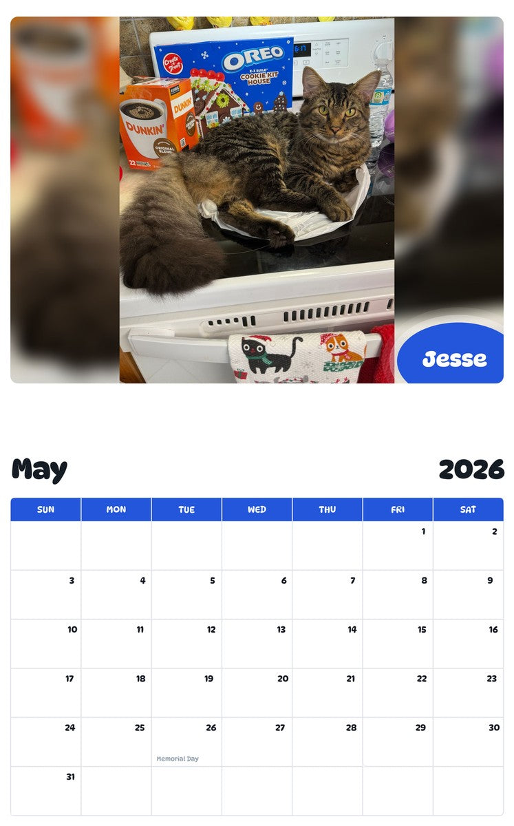 2026 - 2027 Jesse - Pawidols Pet Calendar