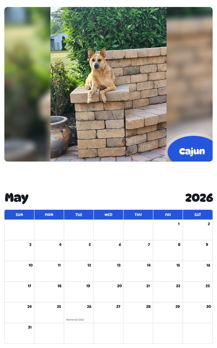 2026 - 2027 Cajun - Pawidols Pet Calendar