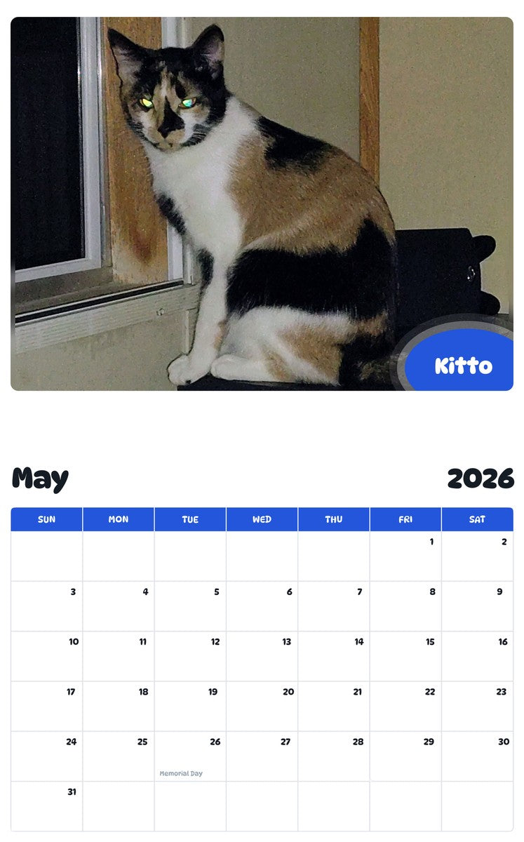 2026 - 2027 Kitto - Pawidols Pet Calendar