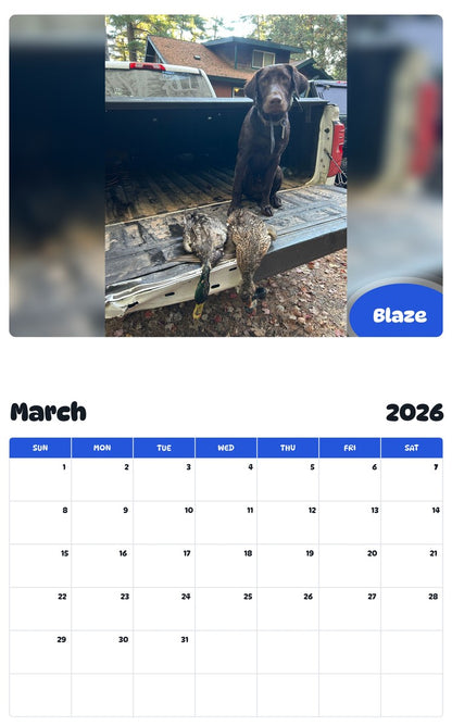 November 2025 - October 2026 Blaze - Pawidols Pet Calendar