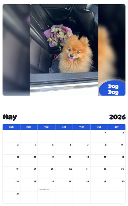 2026 - 2027 Dog Dog - Pawidols Pet Calendar