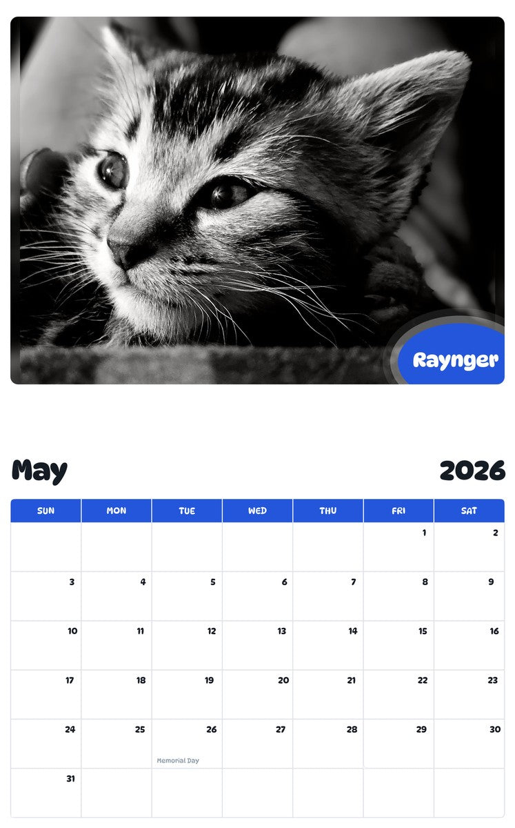 2026 - 2027 Raynger - Pawidols Pet Calendar
