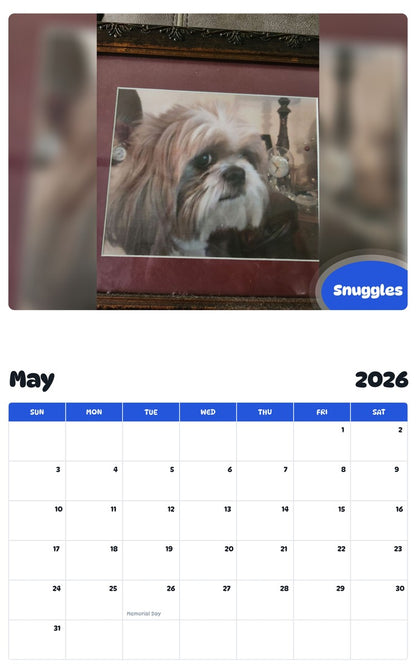 2026 - 2027 Snuggles - Pawidols Pet Calendar