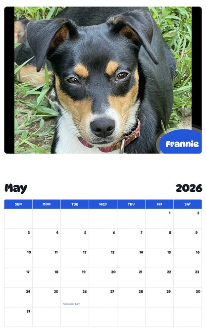 2026 - 2027 Frannie - Pawidols Pet Calendar