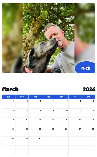 November 2025 - October 2026 Mick - Pawidols Pet Calendar