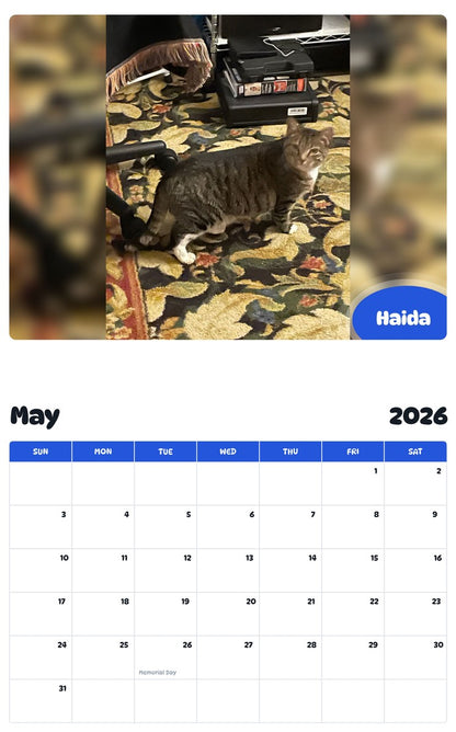 2026 - 2027 Haida - Pawidols Pet Calendar