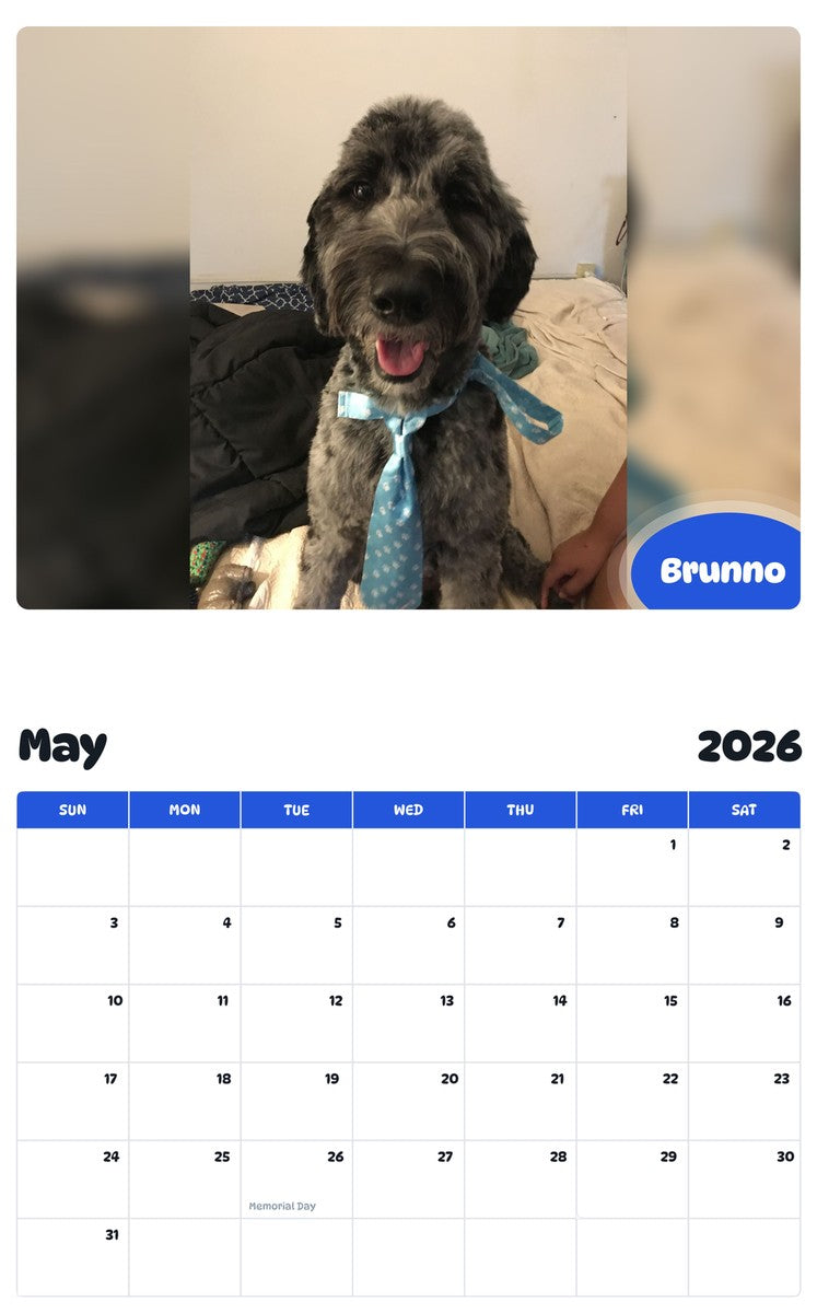 2026 - 2027 Brunno - Pawidols Pet Calendar