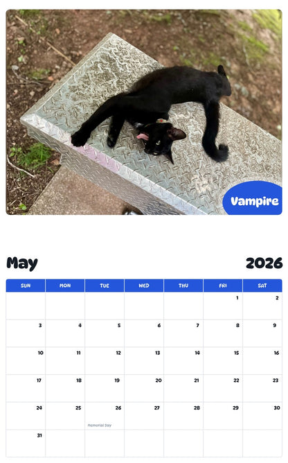 2026 - 2027 Vampire - Pawidols Pet Calendar
