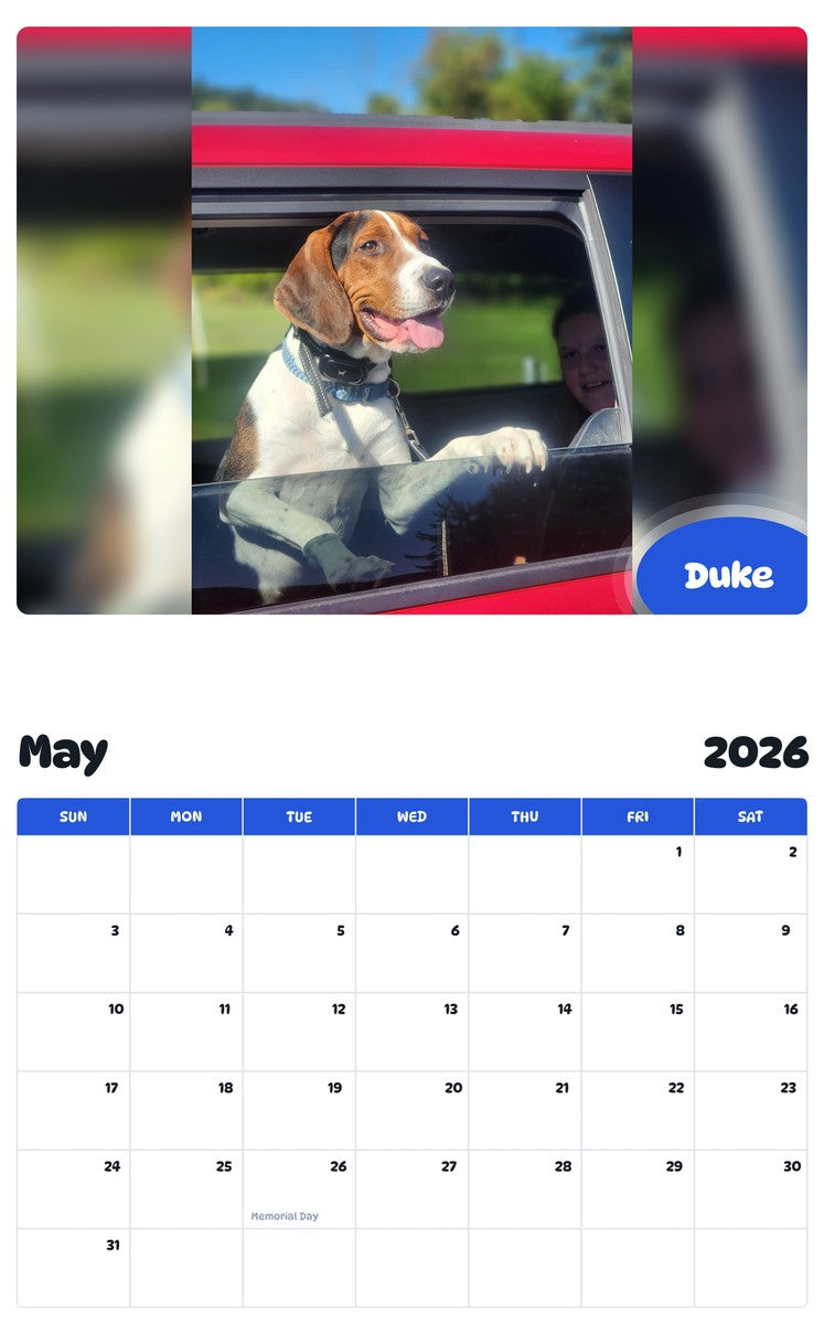 2026 - 2027 Duke - Pawidols Pet Calendar