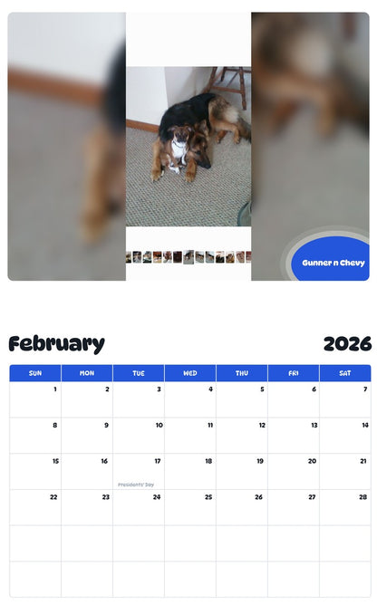October 2025 - September 2026 Gunner n Chevy - Pawidols Pet Calendar