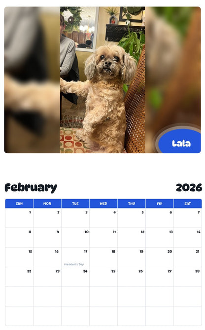 October 2025 - September 2026 Lala - Pawidols Pet Calendar