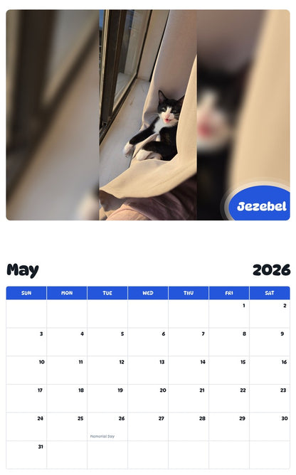 2026 - 2027 Jezebel - Pawidols Pet Calendar