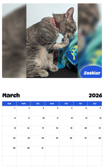 November 2025 - October 2026 Jaskier - Pawidols Pet Calendar