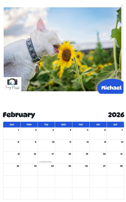 October 2025 - September 2026 Michael - Pawidols Pet Calendar