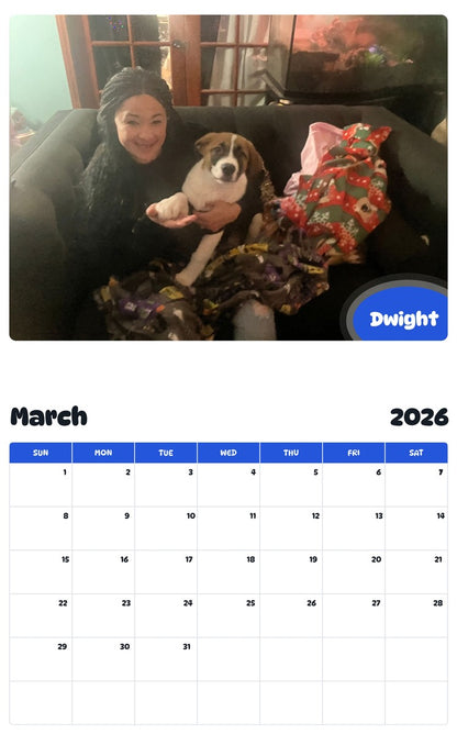 November 2025 - October 2026 Dwight - Pawidols Pet Calendar