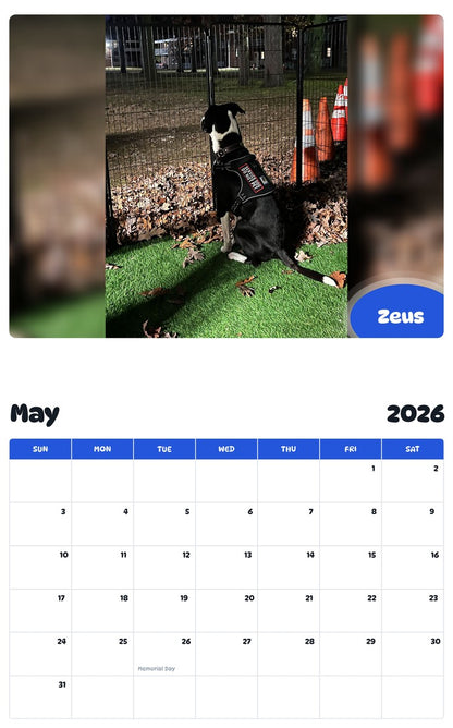 2026 - 2027 Zeus - Pawidols Pet Calendar