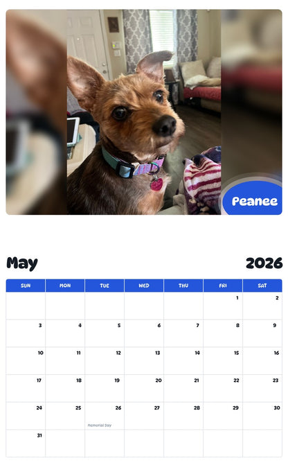 2026 - 2027 Peanee - Pawidols Pet Calendar