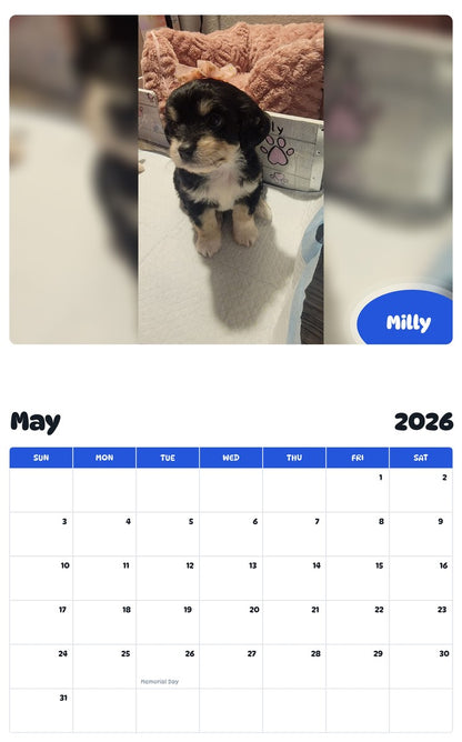 2026 - 2027 Milly - Pawidols Pet Calendar