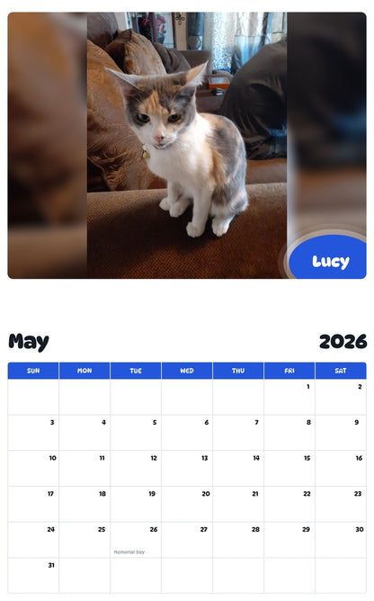 2026 - 2027 Lucy - Pawidols Pet Calendar