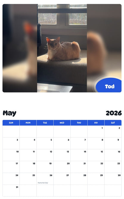 2026 - 2027 Tod - Pawidols Pet Calendar
