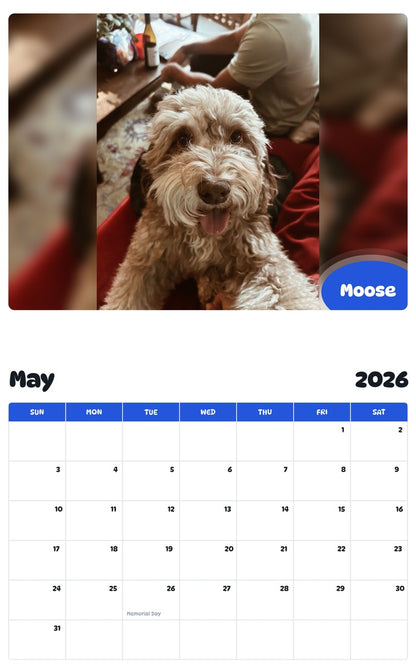 2026 - 2027 Moose - Pawidols Pet Calendar