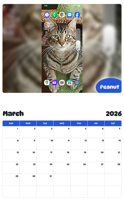 November 2025 - October 2026 Peanut - Pawidols Pet Calendar