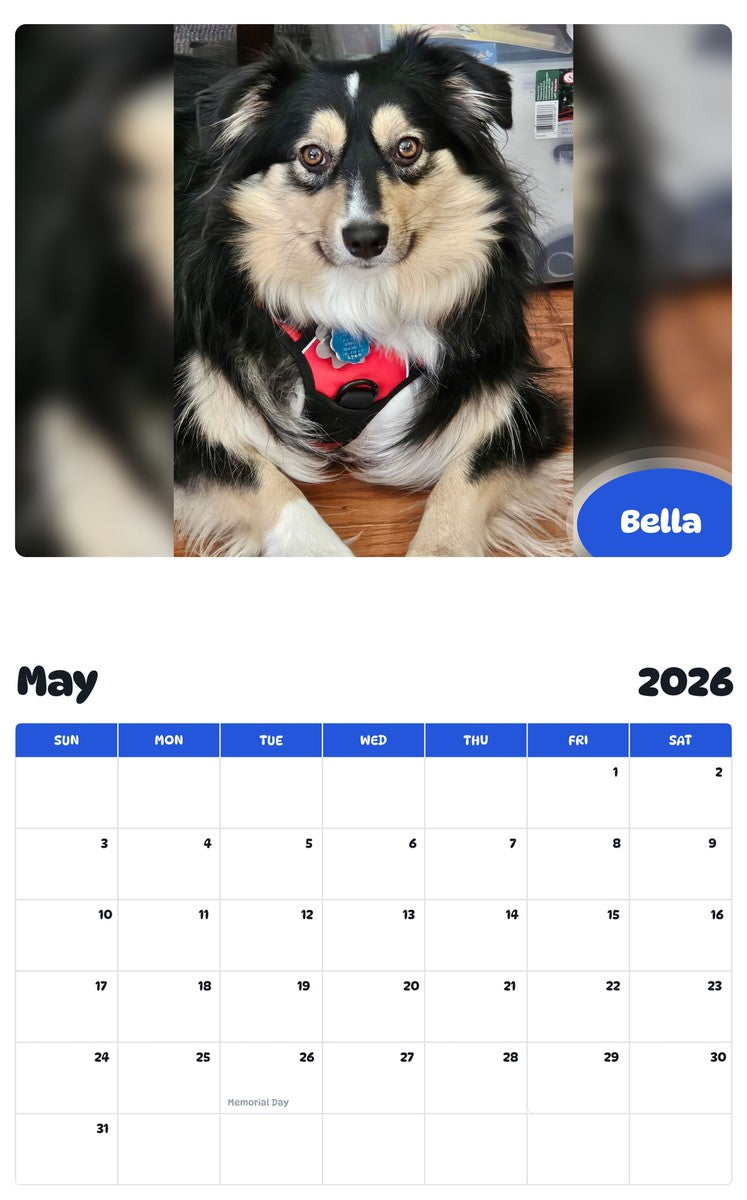 2026 - 2027 Bella - Pawidols Pet Calendar