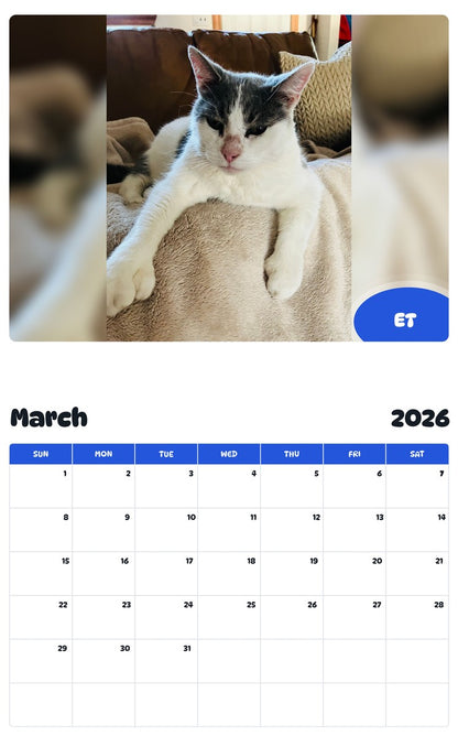 November 2025 - October 2026 ET - Pawidols Pet Calendar