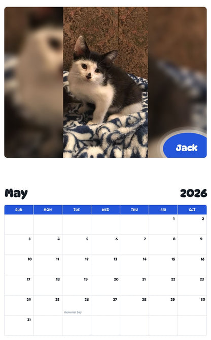 2026 - 2027 Jack - Pawidols Pet Calendar