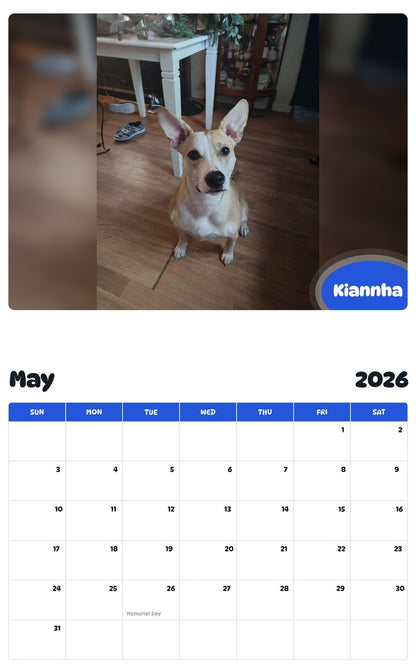2026 - 2027 Kiannha - Pawidols Pet Calendar