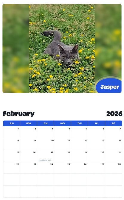 October 2025 - September 2026 Jasper - Pawidols Pet Calendar