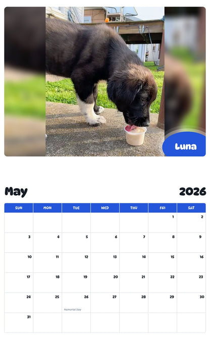 2026 - 2027 Luna - Pawidols Pet Calendar