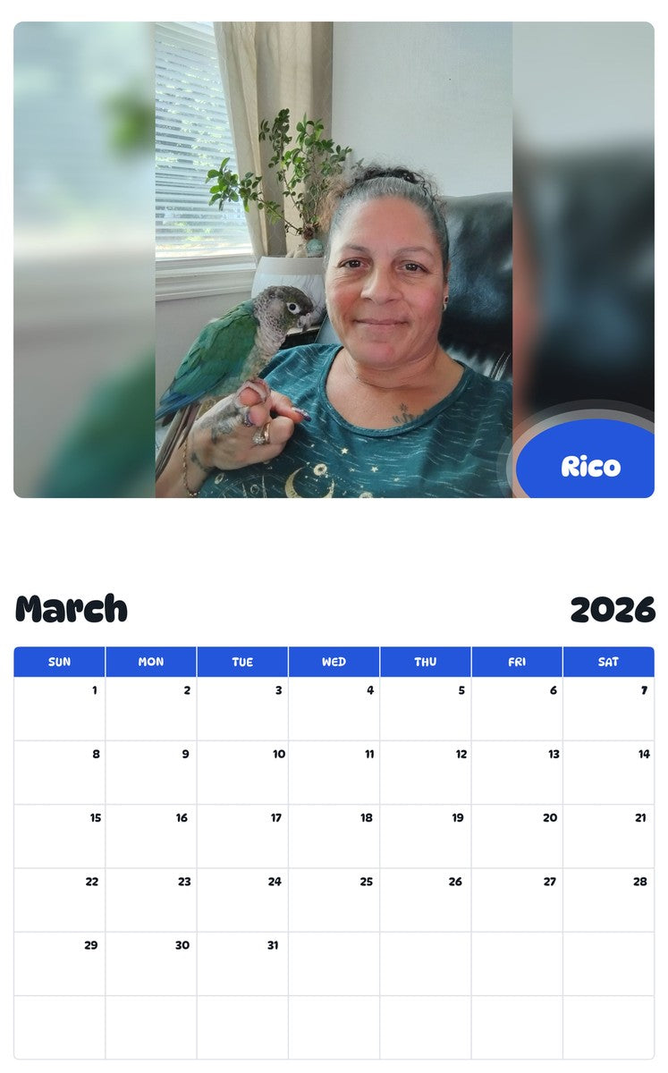 November 2025 - October 2026 Rico - Pawidols Pet Calendar