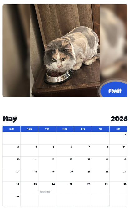 2026 - 2027 Fluff - Pawidols Pet Calendar