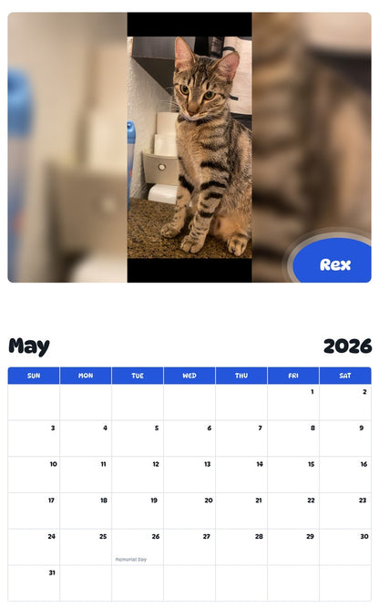 2026 - 2027 Rex - Pawidols Pet Calendar
