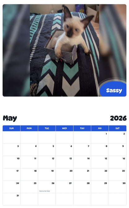 2026 - 2027 Sassy - Pawidols Pet Calendar