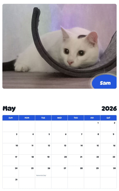 2026 - 2027 Sam - Pawidols Pet Calendar