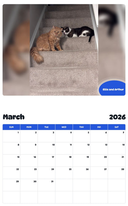November 2025 - October 2026 Ellis and Arthur - Pawidols Pet Calendar