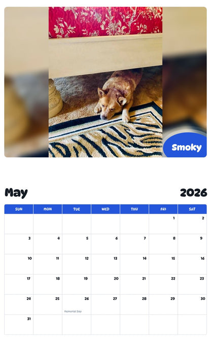 2026 - 2027 Smoky - Pawidols Pet Calendar