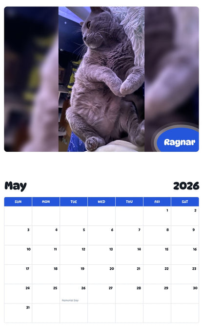 2026 - 2027 Ragnar - Pawidols Pet Calendar