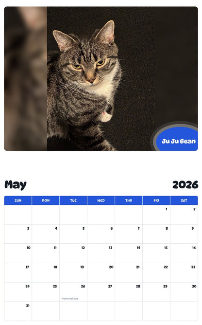 2026 - 2027 Ju Ju Bean - Pawidols Pet Calendar