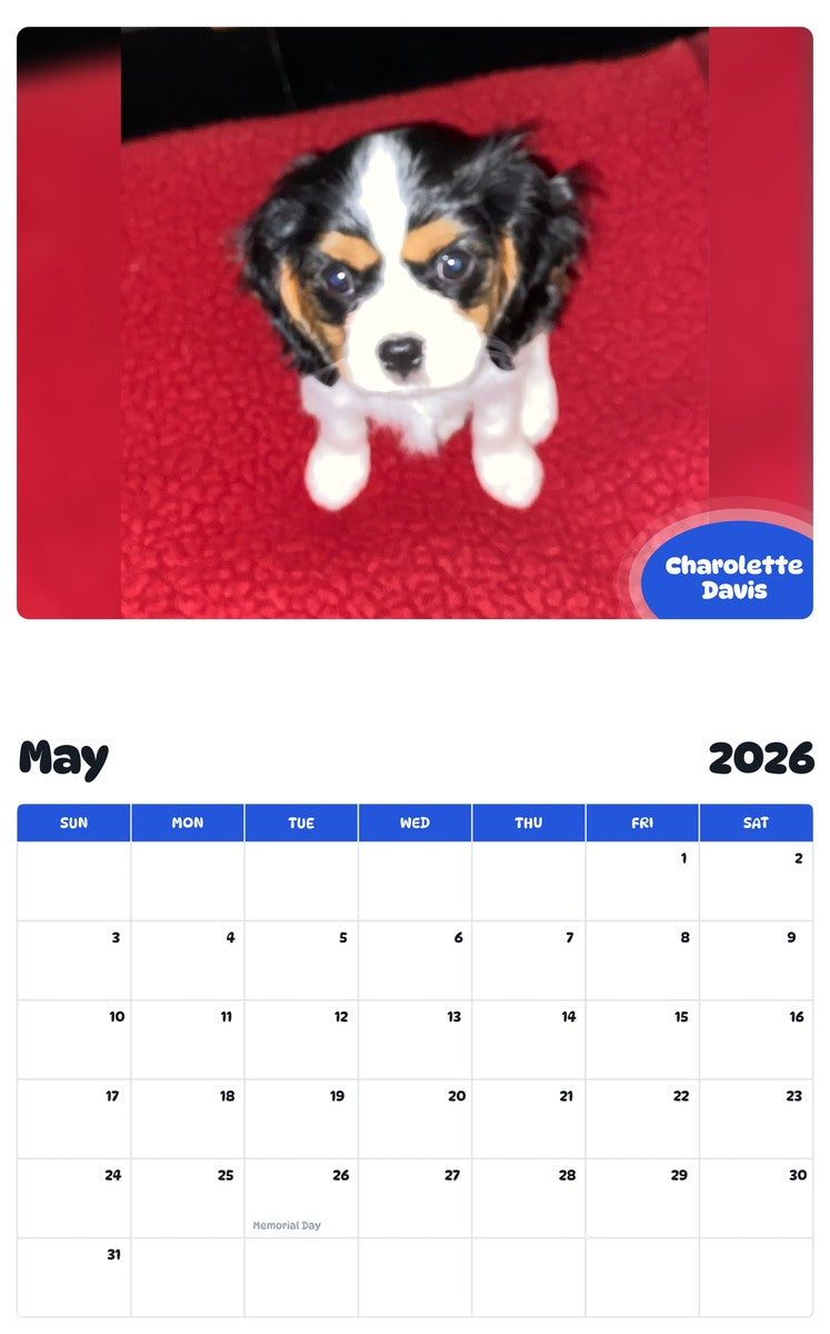2026 - 2027 Charolette Davis - Pawidols Pet Calendar