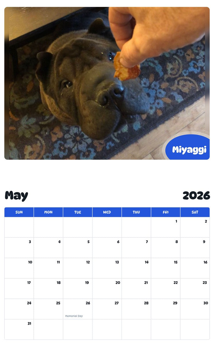 2026 - 2027 Miyaggi - Pawidols Pet Calendar
