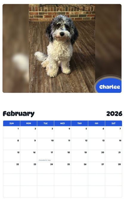October 2025 - September 2026 Charlee - Pawidols Pet Calendar