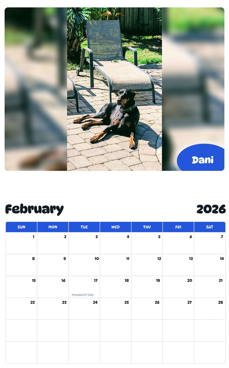 October 2025 - September 2026 Dani - Pawidols Pet Calendar