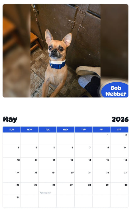 2026 - 2027 Bob Webber - Pawidols Pet Calendar
